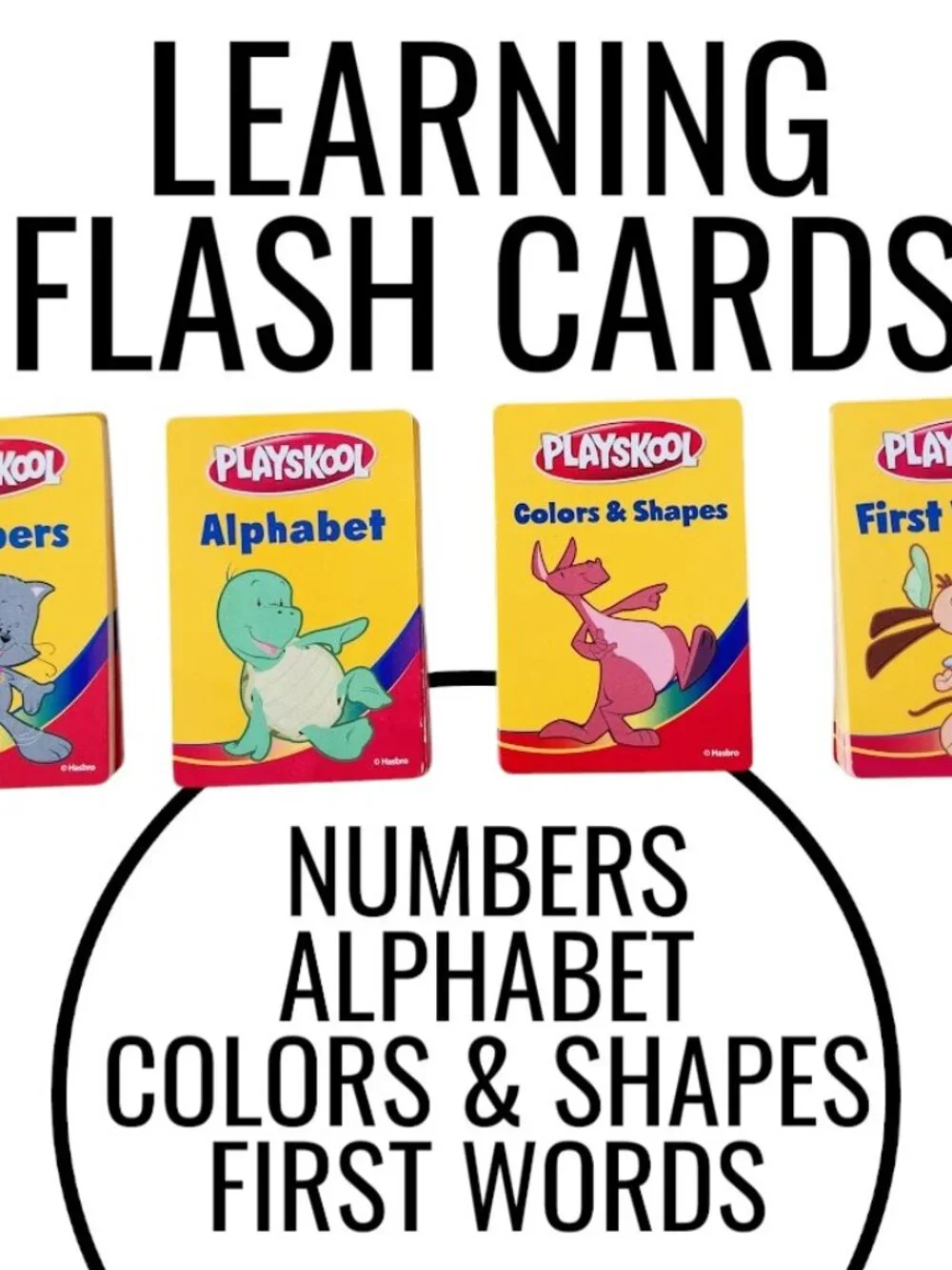 Playskool Alphabet Words Numbers Shapes Colors Vocabulary Flash Card Educational